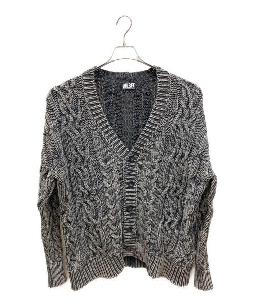DIESEL（ディーゼル）DIESEL (ディーゼル) K-ELINDO コットンローゲージカーディガン ブラック サイズ:XSの古着・服飾アイテム