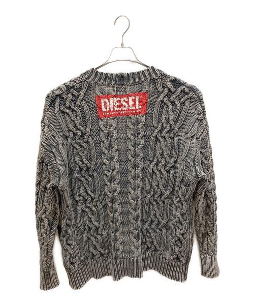 DIESEL（ディーゼル）DIESEL (ディーゼル) K-ELINDO コットンローゲージカーディガン ブラック サイズ:XSの古着・服飾アイテム