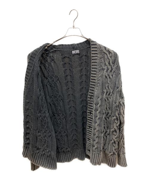 DIESEL（ディーゼル）DIESEL (ディーゼル) K-ELINDO コットンローゲージカーディガン ブラック サイズ:XSの古着・服飾アイテム