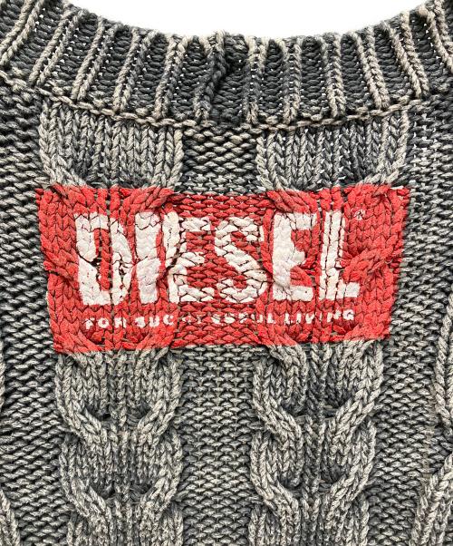 DIESEL（ディーゼル）DIESEL (ディーゼル) K-ELINDO コットンローゲージカーディガン ブラック サイズ:XSの古着・服飾アイテム