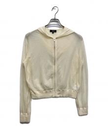 theory（セオリー）の古着「SHEER CREPE ZIP BLOUSON HOODIE」｜ベージュ