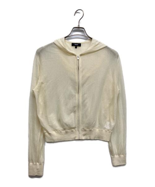 theory（セオリー）theory (セオリー) SHEER CREPE ZIP BLOUSON HOODIE ベージュ サイズ:Sの古着・服飾アイテム