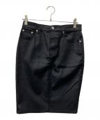 ok.soon×PICCADILLYオクスン×ピカデリー）の古着「COATING DENIM MIDDLE SKIRT」｜ブラック