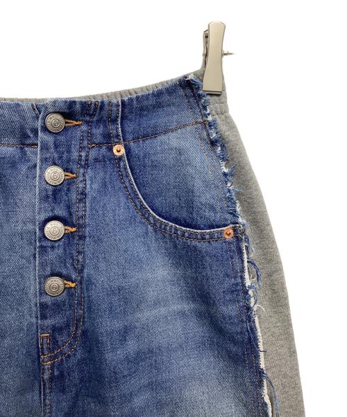 MM6 Maison Margiela（エムエムシックスメゾンマルジェラ）MM6 Maison Margiela (エムエムシックスメゾンマルジェラ) Sweat docking denim pants(スウェットドッキングデニムパンツ) インディゴ サイズ:36の古着・服飾アイテム