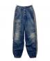 MM6 Maison Margiela（エムエムシックスメゾンマルジェラ）の古着「Sweat docking denim pants(スウェットドッキングデニムパンツ)」｜インディゴ