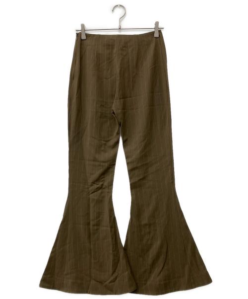 Acne studios（アクネ ストゥディオス）Acne studios (アクネ ストゥディオス) フレアストライプトラウザーズ カーキ サイズ:36の古着・服飾アイテム