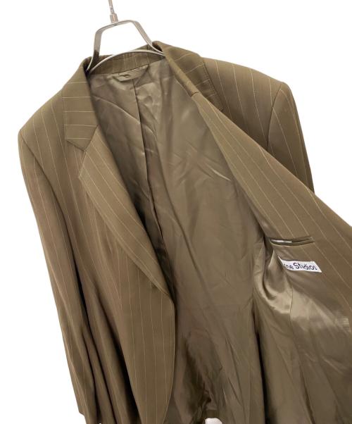 Acne studios（アクネ ストゥディオス）Acne studios (アクネ ストゥディオス) ストライプ柄ウール混 1ボタンテーラードジャケット カーキ サイズ:36の古着・服飾アイテム