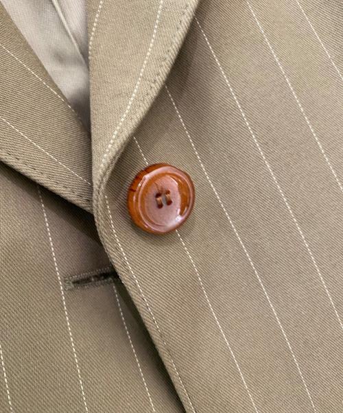 Acne studios（アクネ ストゥディオス）Acne studios (アクネ ストゥディオス) ストライプ柄ウール混 1ボタンテーラードジャケット カーキ サイズ:36の古着・服飾アイテム