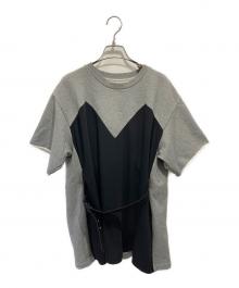 MM6 Maison Margiela（エムエムシックスメゾンマルジェラ）の古着「スウェット切替トップス」｜グレー×ブラック