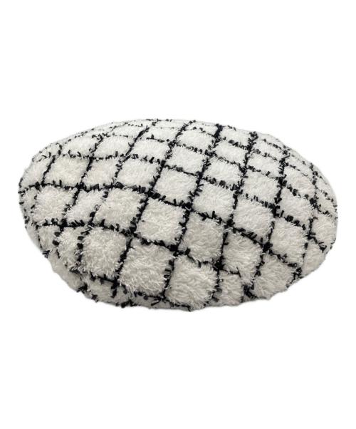 CHANEL（シャネル）CHANEL (シャネル) ベレー帽 ホワイト×ブラック サイズ:Mの古着・服飾アイテム