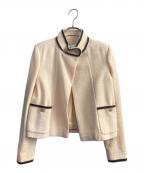 CHANELシャネル）の古着「ツイードスタンドカラージャケット」｜クリーム