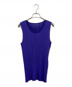 PLEATS PLEASEプリーツプリーズ）の古着「ノースリーブブラウス」｜パープル