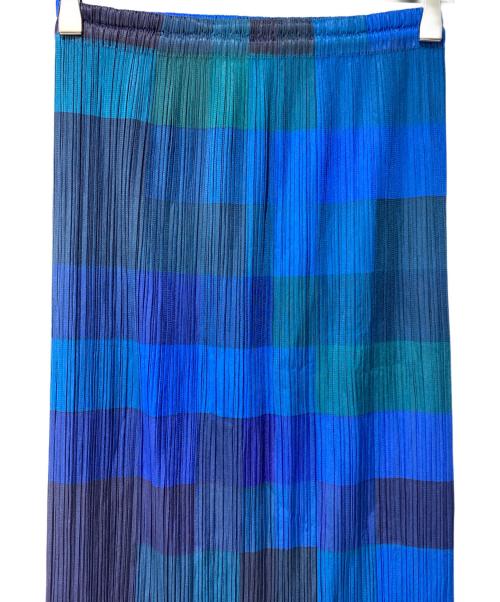 PLEATS PLEASE（プリーツプリーズ）PLEATS PLEASE (プリーツプリーズ) Colorful Gradation Mosaic/プリーツスカート ブルー サイズ:3の古着・服飾アイテム