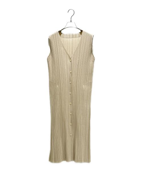 ISSEY MIYAKE FETE（イッセイミヤケフェット）ISSEY MIYAKE FETE (イッセイミヤケフェット) ノースリーンブワンピース クリーム サイズ:2の古着・服飾アイテム
