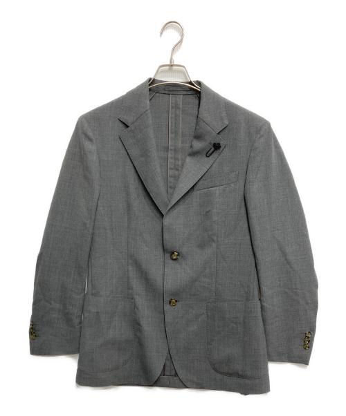 LARDINI（ラルディーニ）LARDINI (ラルディーニ) ポリエステルウール ホップサック 2B シングルジャケット グレー サイズ:48の古着・服飾アイテム