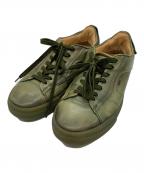 Santoniサントーニ）の古着「グラデーションレザースニーカー」｜グリーン