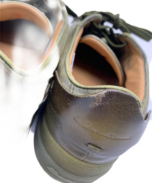 Santoni（サントーニ）Santoni (サントーニ) グラデーションレザースニーカー グリーン サイズ:us7の古着・服飾アイテム
