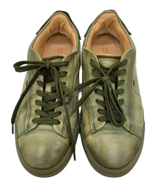 Santoni（サントーニ）Santoni (サントーニ) グラデーションレザースニーカー グリーン サイズ:us7の古着・服飾アイテム