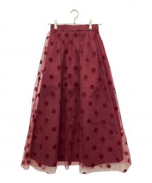 Ameri（アメリ）の古着「OTONA MUSE DOT TULLE SKIRT」｜ボルドー