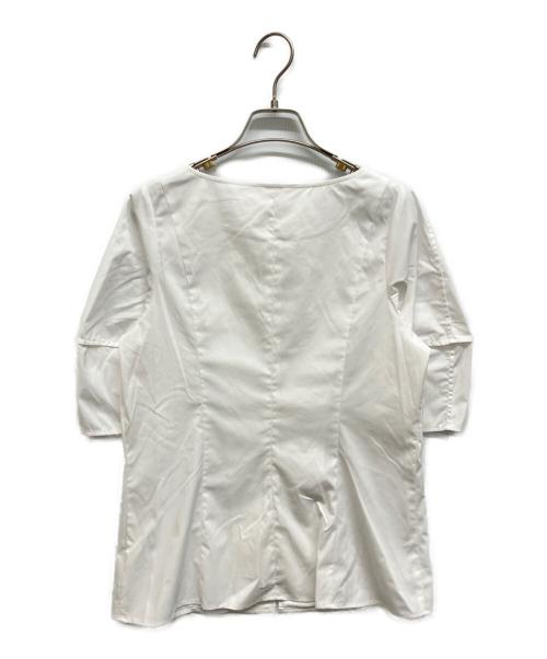 LOUNIE（ルーニー）LOUNIE (ルーニー) ランタンスリーブジップブラウス ホワイト サイズ:38の古着・服飾アイテム