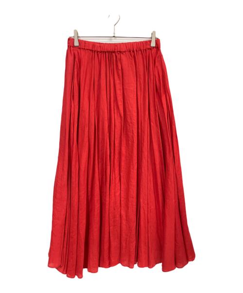 ATON（エイトン）ATON (エイトン) リネンギャザースカート レッド サイズ:2の古着・服飾アイテム