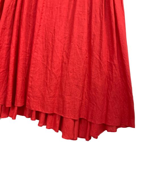 ATON（エイトン）ATON (エイトン) リネンギャザースカート レッド サイズ:2の古着・服飾アイテム