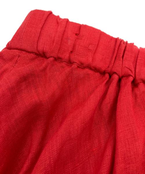 ATON（エイトン）ATON (エイトン) リネンギャザースカート レッド サイズ:2の古着・服飾アイテム