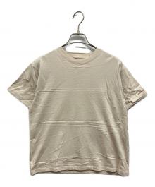 THE INTERNATIONAL ART COLLECTION×DRAWER（ザ インターナショナル アート コレクション×ドゥロワー）の古着「THE INTERNATIONAL ART COLLECTION×Drawer スリーブエンブロイダリーTシャツ」｜ベージュ