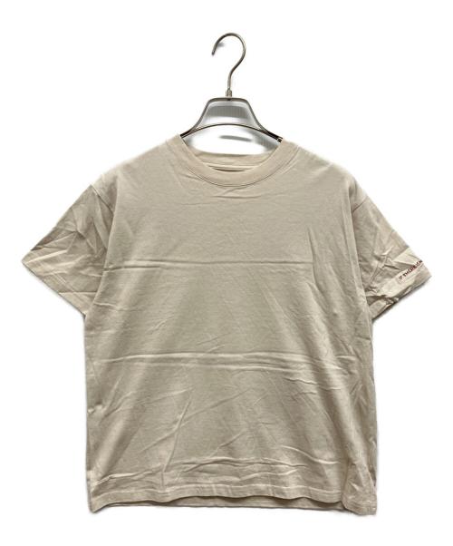 THE INTERNATIONAL ART COLLECTION（ザ インターナショナル アート コレクション）THE INTERNATIONAL ART COLLECTION DRAWER (ドゥロワー) THE INTERNATIONAL ART COLLECTION×Drawer スリーブエンブロイダリーTシャツ ベージュ サイズ:Freeの古着・服飾アイテム