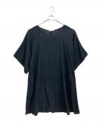 fog linen workフォグリネンワーク）の古着「ワイドスリーブワンピース」｜ネイビー