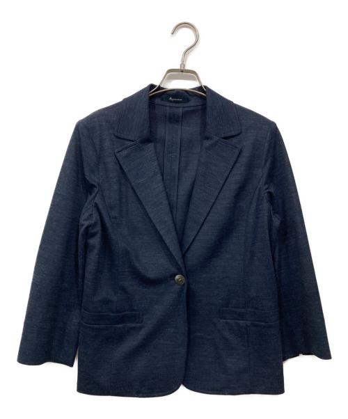 Aquascutum（アクアスキュータム）Aquascutum (アクアスキュータム) ウォッシャブルラミーカノコ ジャケット ネイビー サイズ:8の古着・服飾アイテム