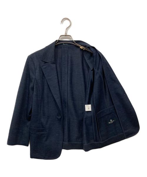 Aquascutum（アクアスキュータム）Aquascutum (アクアスキュータム) ウォッシャブルラミーカノコ ジャケット ネイビー サイズ:8の古着・服飾アイテム