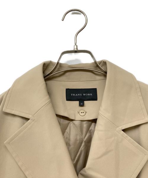 TRANS WORK（トランスワーク）TRANS WORK (トランスワーク) 【美シリーズ】【はっ水】【ウォッシャブル】グレイスツイル中わたコート ベージュ サイズ:38の古着・服飾アイテム