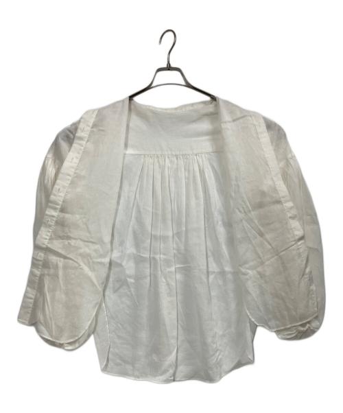 COCUCA（コキュカ）COCUCA (コキュカ) リネンレーヨン バンドカラーシャツ ホワイト サイズ:FREEの古着・服飾アイテム