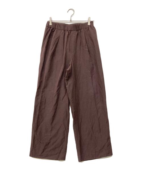 journal standard L'essage（ジャーナルスタンダード レサージュ）journal standard L'essage (ジャーナルスタンダード レサージュ) 25SS VIS/LINEN タックイージーパンツ ブラウン サイズ:38の古着・服飾アイテム