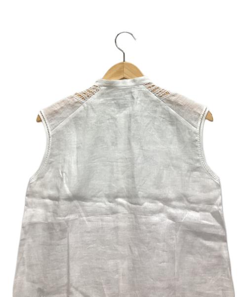 TOMORROW LAND collection（トゥモローランドコレクション）TOMORROW LAND collection (トゥモローランドコレクション) スワトーリネンノースリーブブラウス ホワイト サイズ:36の古着・服飾アイテム