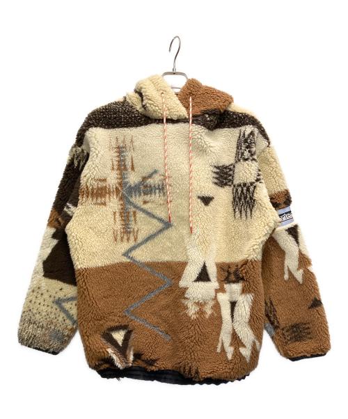 ARIES（アリーズ）ARIES (アリーズ) IKAT FLEECE HOODIE ブラウン サイズ:Sの古着・服飾アイテム