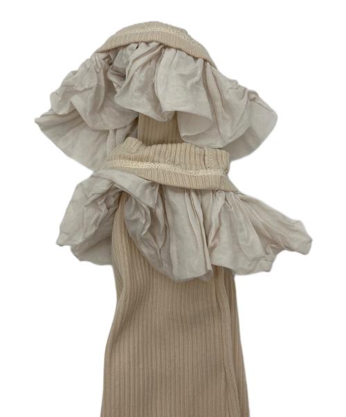 Gemini（ジェミニ）Gemini (ジェミニ) ソデフリルカットソー ベージュ サイズ:Fの古着・服飾アイテム