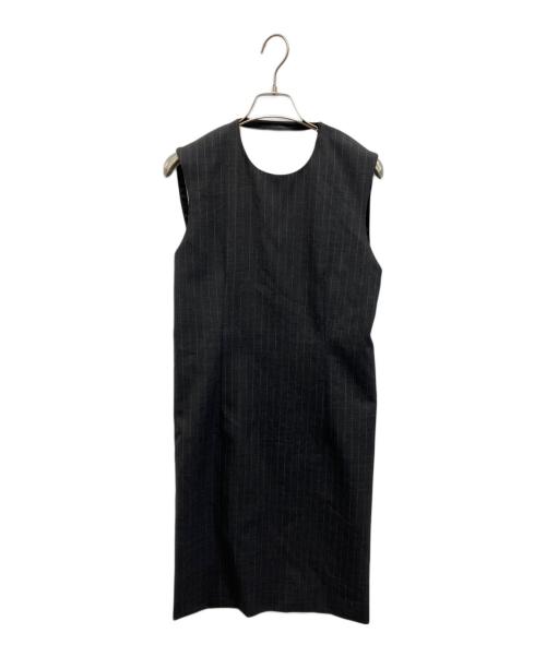 INSCRIRE（アンスクリア）INSCRIRE (アンスクリア) Wool Front Dress ウール フロント ドレス チャコールグレー サイズ:36の古着・服飾アイテム