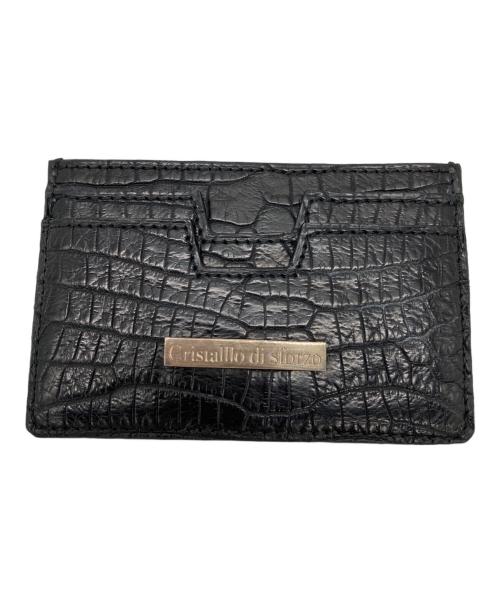 Cristallo di sforzo（クリスタッロ・ディ・スフォルツォ）Cristallo di sforzo (クリスタッロ・ディ・スフォルツォ) Crocodile Porosus Card Case ブラックの古着・服飾アイテム