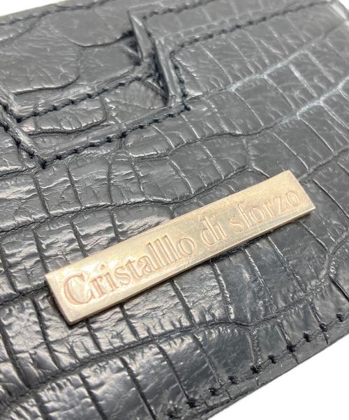 Cristallo di sforzo（クリスタッロ・ディ・スフォルツォ）Cristallo di sforzo (クリスタッロ・ディ・スフォルツォ) Crocodile Porosus Card Case ブラックの古着・服飾アイテム
