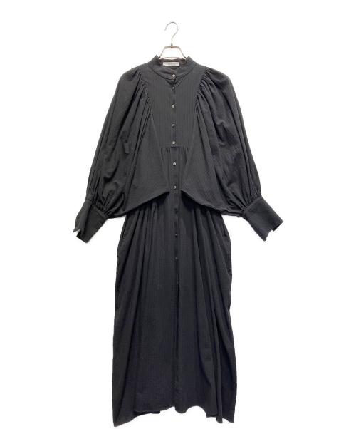 ETRE TOKYO（エトレトウキョウ）ETRE TOKYO (エトレトウキョウ) ボリュームスリーブドビーワンピース ブラック サイズ:Fの古着・服飾アイテム
