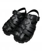 PRADAプラダ）の古着「トライアングルロゴフィッシャーマンサンダル」｜ブラック