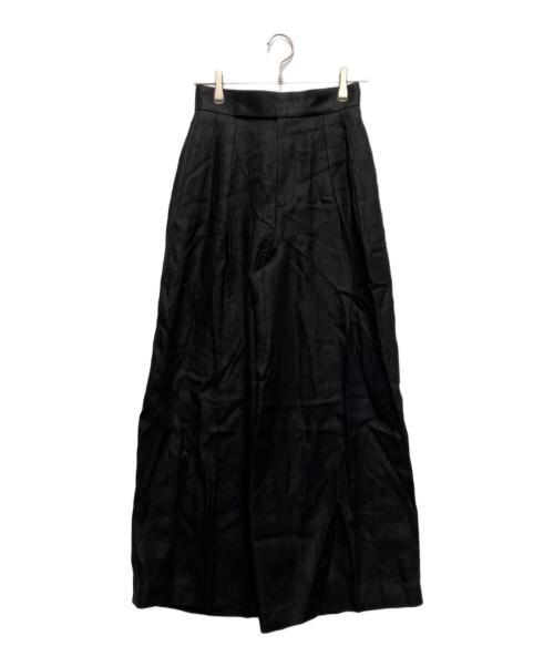 uncrave（アンクレイヴ）uncrave (アンクレイヴ) ヘリンボーン リネン ワイドパンツ ブラック サイズ:1の古着・服飾アイテム