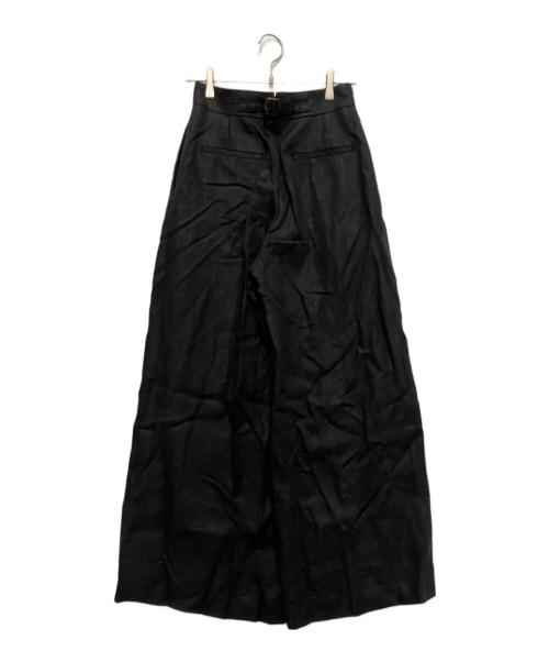uncrave（アンクレイヴ）uncrave (アンクレイヴ) ヘリンボーン リネン ワイドパンツ ブラック サイズ:1の古着・服飾アイテム