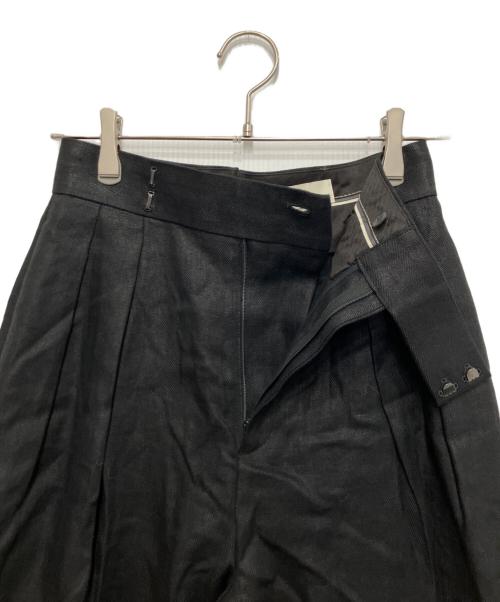 uncrave（アンクレイヴ）uncrave (アンクレイヴ) ヘリンボーン リネン ワイドパンツ ブラック サイズ:1の古着・服飾アイテム