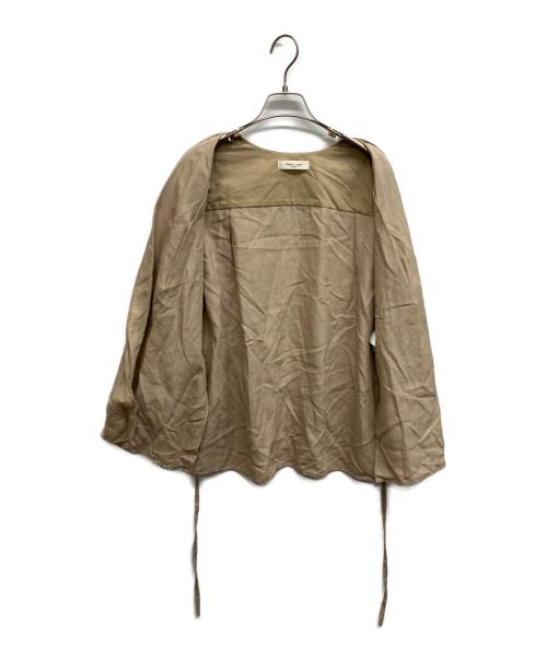 Demi-Luxe Beams（デミルクス ビームス）Demi-Luxe BEAMS (デミルクス ビームス) シンプルリネンジャケット .M ベージュ サイズ:38の古着・服飾アイテム