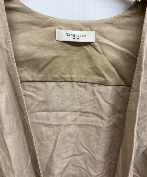 Demi-Luxe Beams（デミルクス ビームス）Demi-Luxe BEAMS (デミルクス ビームス) シンプルリネンジャケット .M ベージュ サイズ:38の古着・服飾アイテム