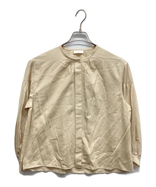 BALLSEY（ボールジィ）BALLSEY (ボールジィ) クリスタルコットン ギャザーパフブラウス ベージュ サイズ:36の古着・服飾アイテム