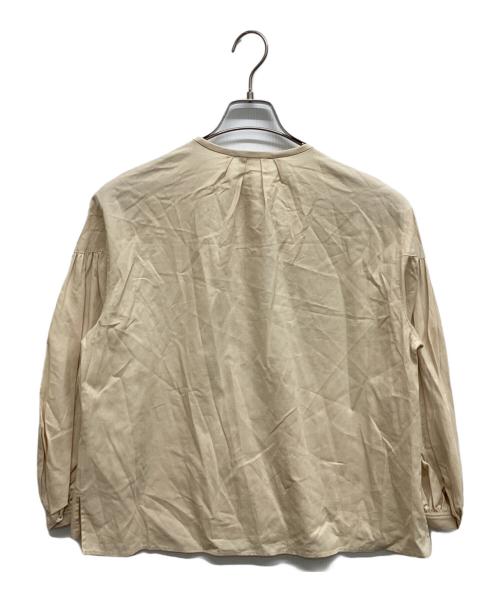 BALLSEY（ボールジィ）BALLSEY (ボールジィ) クリスタルコットン ギャザーパフブラウス ベージュ サイズ:36の古着・服飾アイテム